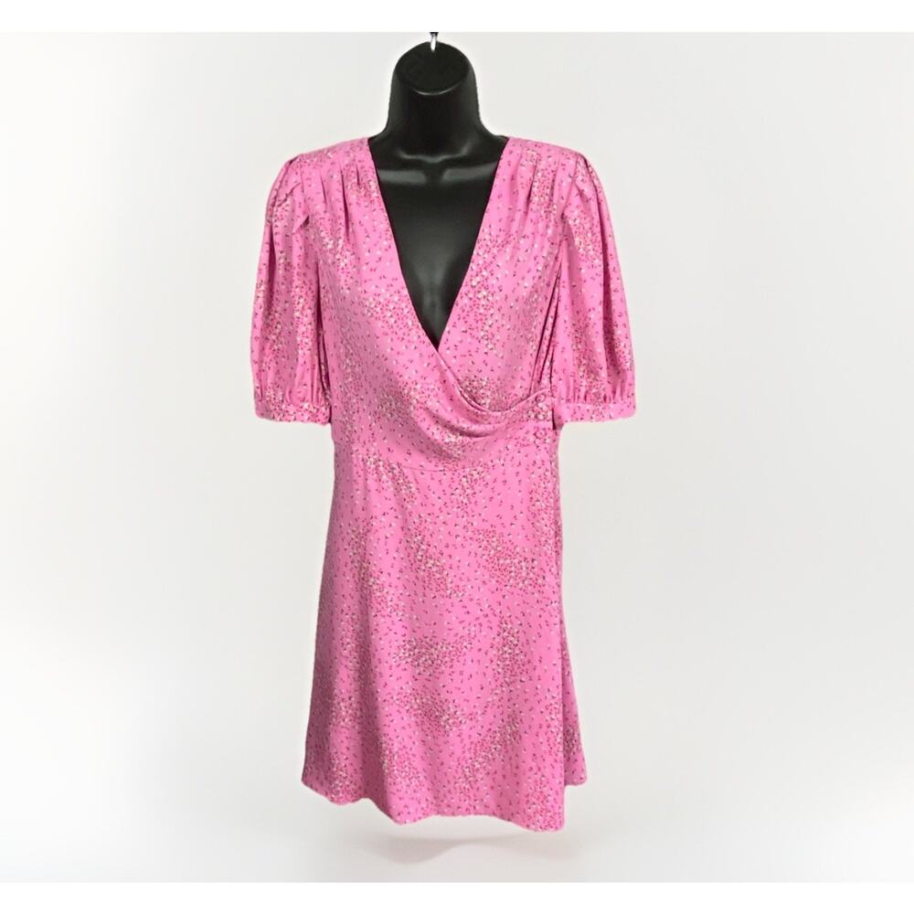 Kate Spade Meadow Faux Wrap Dress Women’s 4 Pink Floral Feminine Classic Playful